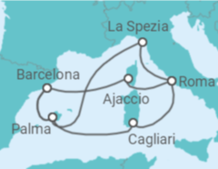Itinerário do Cruzeiro Espanha, Itália, França - AIDA