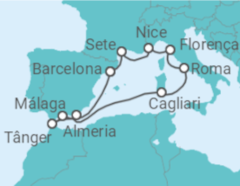 Itinerário do Cruzeiro Espanha, Itália, França - Holland America Line