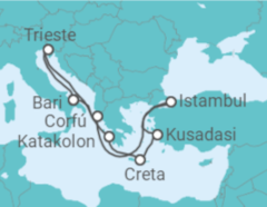 Itinerário do Cruzeiro Itália, Grécia, Turquia - MSC Cruzeiros