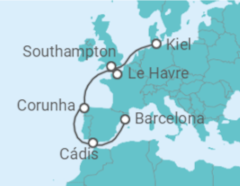 Itinerário do Cruzeiro Espanha, França, Reino Unido - MSC Cruzeiros