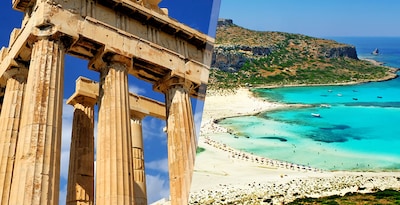 Atenas e Creta de avião