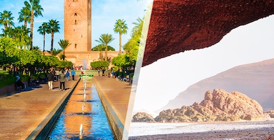 Marraquexe e praia de Agadir Marraquexe e praia de Agadir