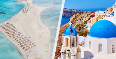 Creta e Santorini de avião
