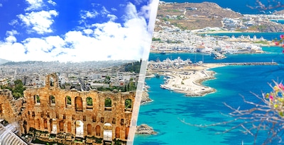 Atenas e Míconos de avião, com transfers e carro alugado Atenas e Míconos de avião, com transfers e carro alugado
