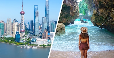 Pequim, Xi'an e Xangai podem ser acessadas de trem e avião, assim como as praias do sul de Bali. Pequim, Xi'an e Xangai podem ser acessadas de trem e avião, assim como as praias do sul de Bali.
