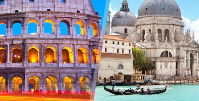 Roma e Veneza de comboio