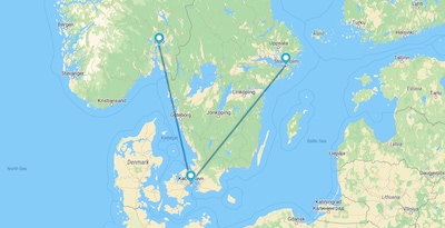 Estocolmo, Copenhaga e Oslo de avião Estocolmo, Copenhaga e Oslo de avião