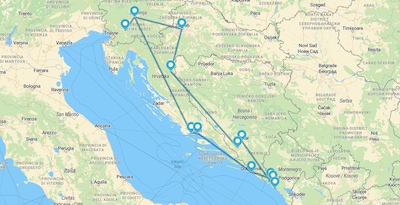 Percurso pela Croácia, Montenegro, Bósnia e Eslovénia Percurso pela Croácia, Montenegro, Bósnia e Eslovénia