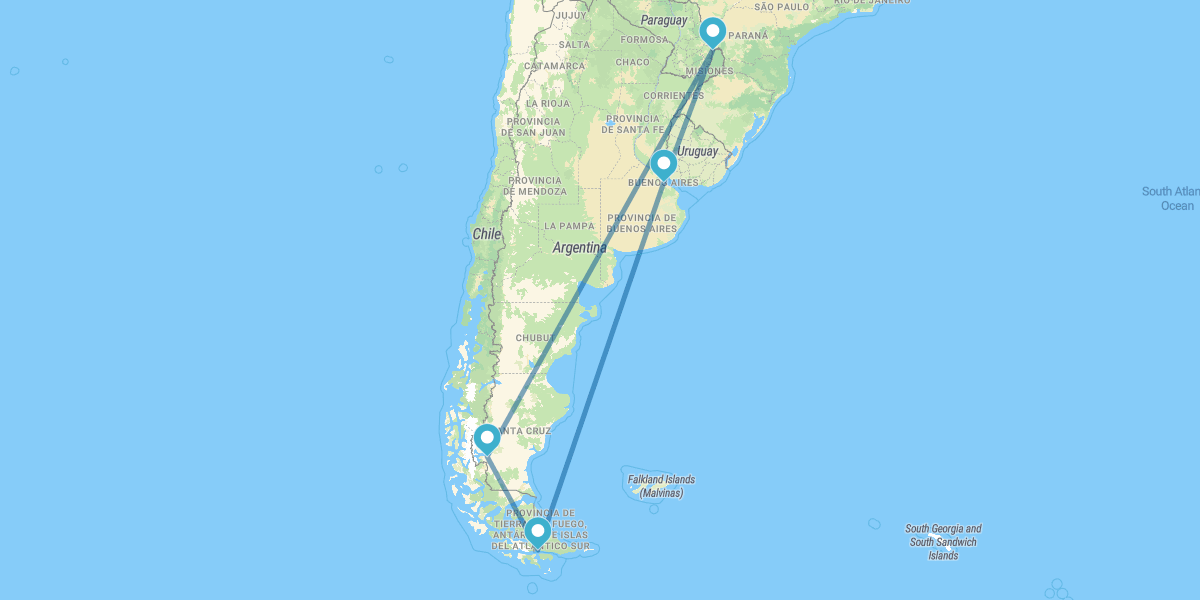 Buenos Aires, Ushuaia, Calafate e Iguaçu