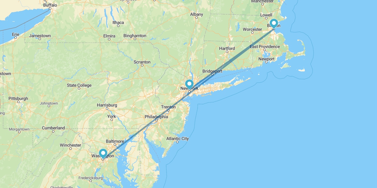 Nova Iorque, Boston e Washington DC