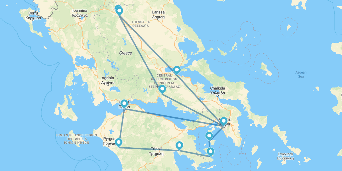 Atenas, Peloponeso e Ilhas Sarónicas