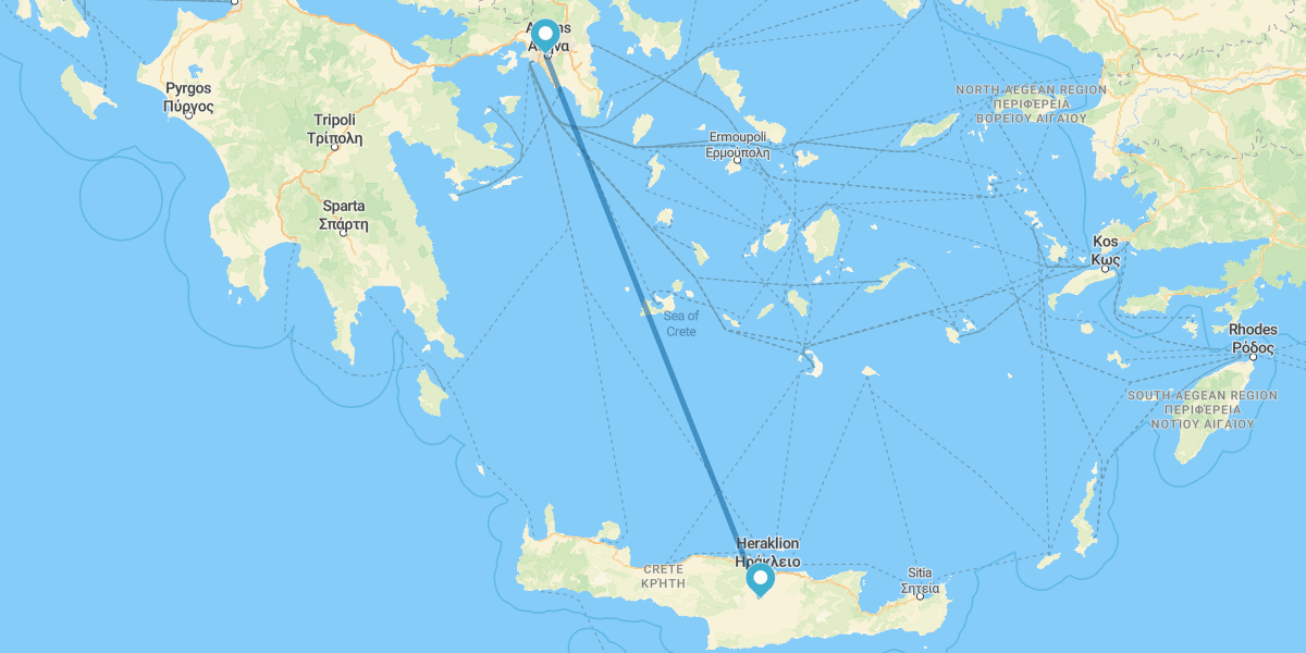 Atenas e Creta de avião