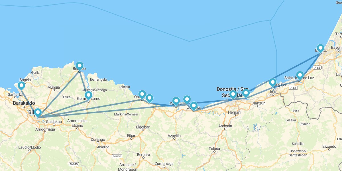 Percurso pela Costa Basca com Biarritz e San Juan de Luz