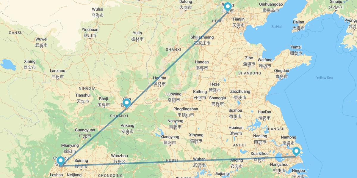 Pequim, Xian, Chengdu e Shanghai