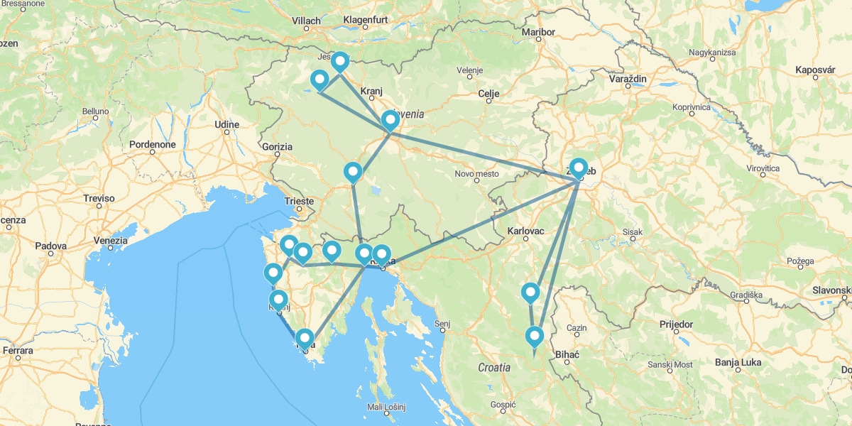 Percurso pela Eslovénia, a Península da Ístria e a Baía de Kvarner