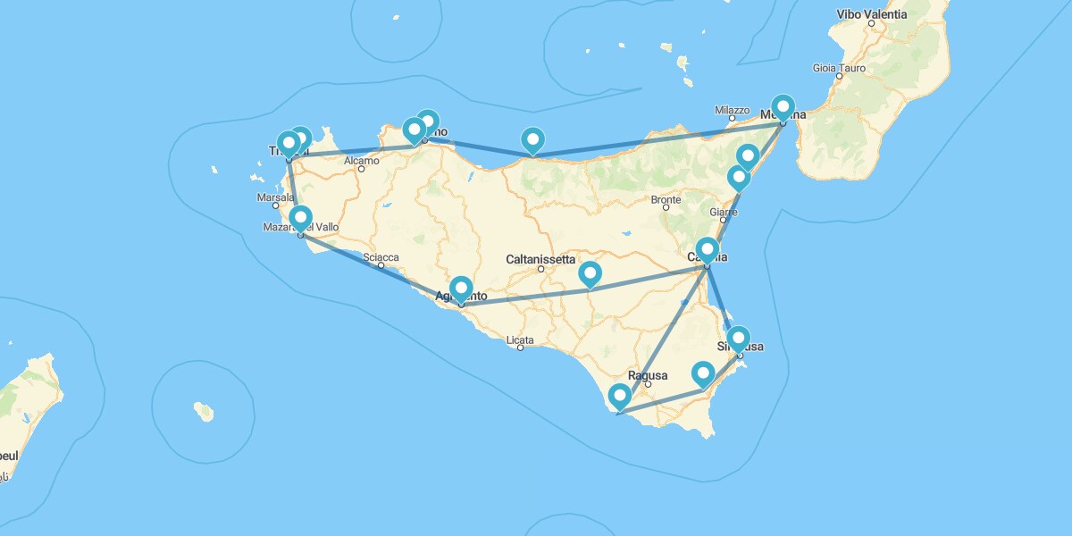 Percurso pela Sicília, de Palermo a Cefalú