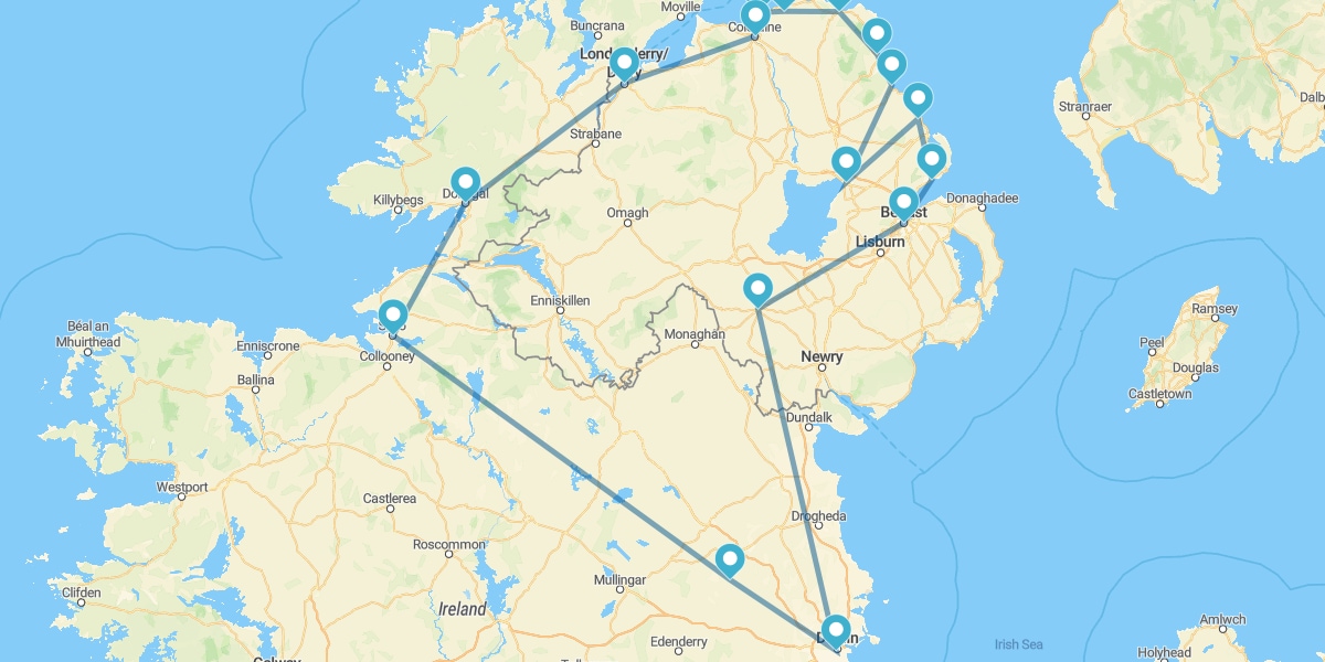 Percurso pelo Norte da Ilha Esmeralda com Dublin e a Costa da Calçada