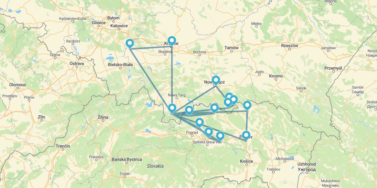 Percurso pelo Sul da Polónia com o Parque Nacional dos Tatras