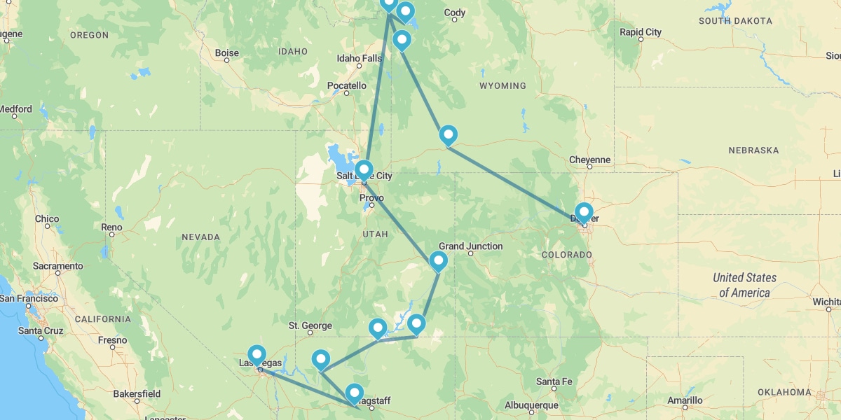 Percurso pelos Grandes Parques do Oeste Americano