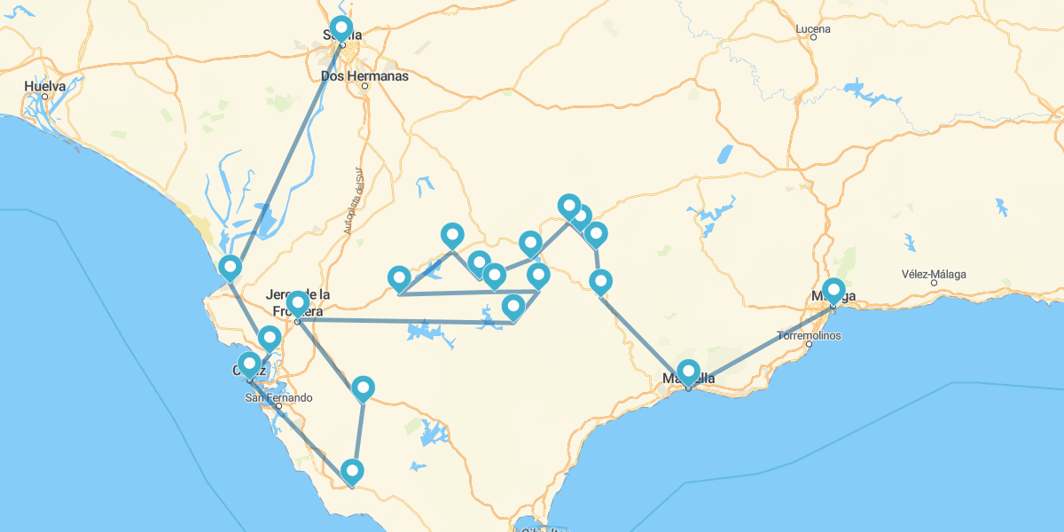 Percurso das Aldeias Brancas e Tesouros da Andaluzia