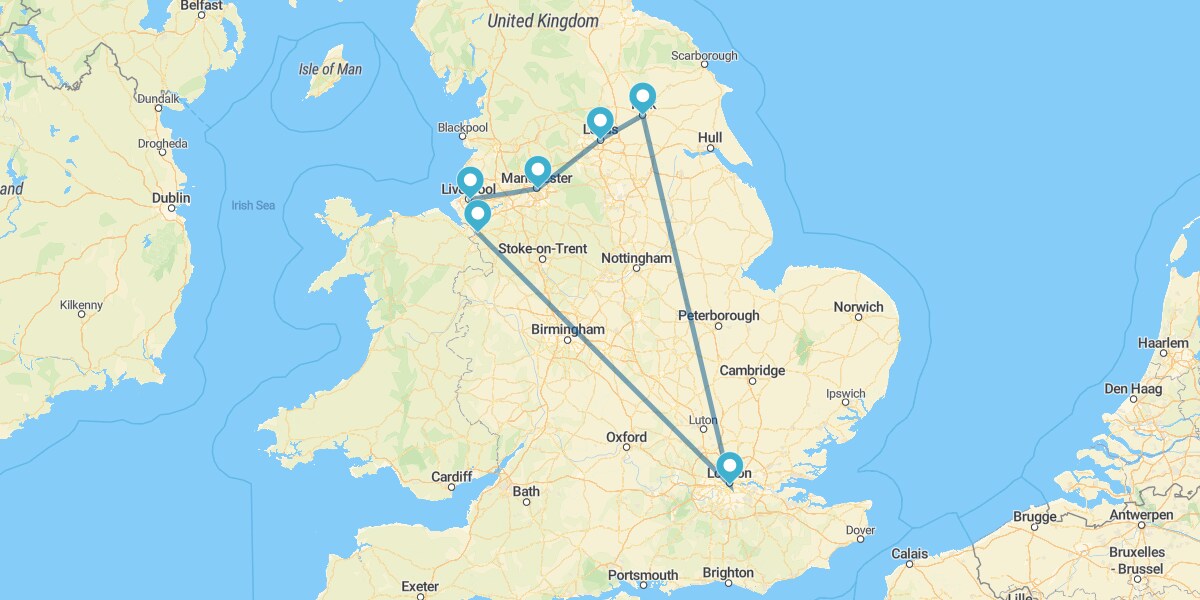 Percurso pelas Grandes Cidades do Norte de Inglaterra