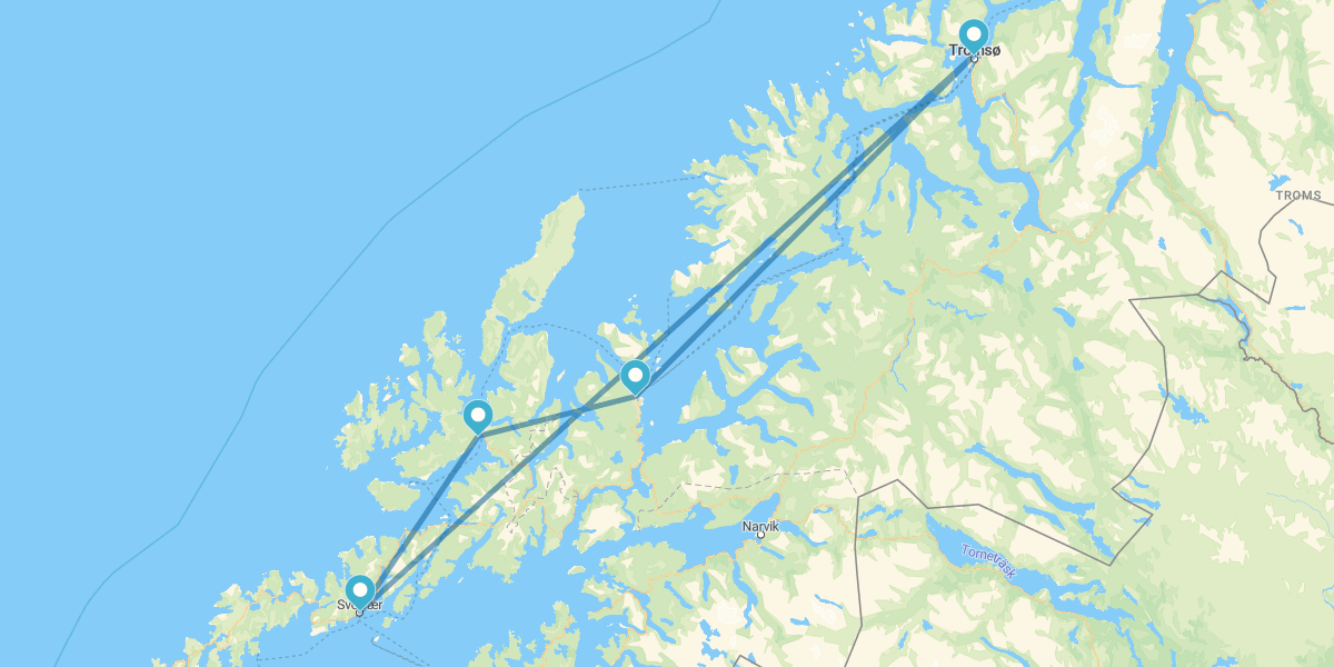 Aurora boreal em Tromsø e nas Ilhas Lofoten