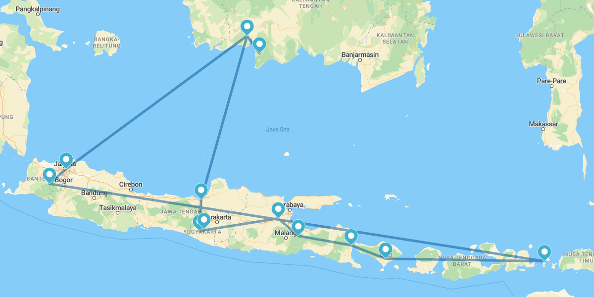 De Bornéu a Komodo com Java e Bali