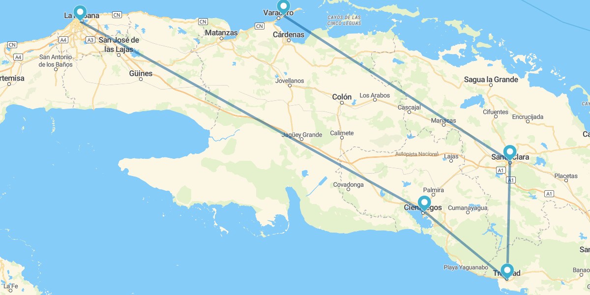 Havana, Cienfuegos, Trinidad, Santa Clara e Varadero