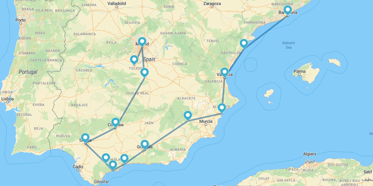 Catalunha, Levante e Andaluzia