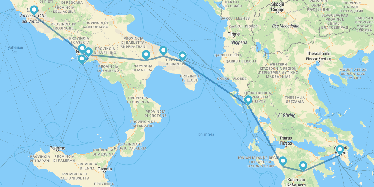 De Atenas a Roma, com Pompeia e Capri