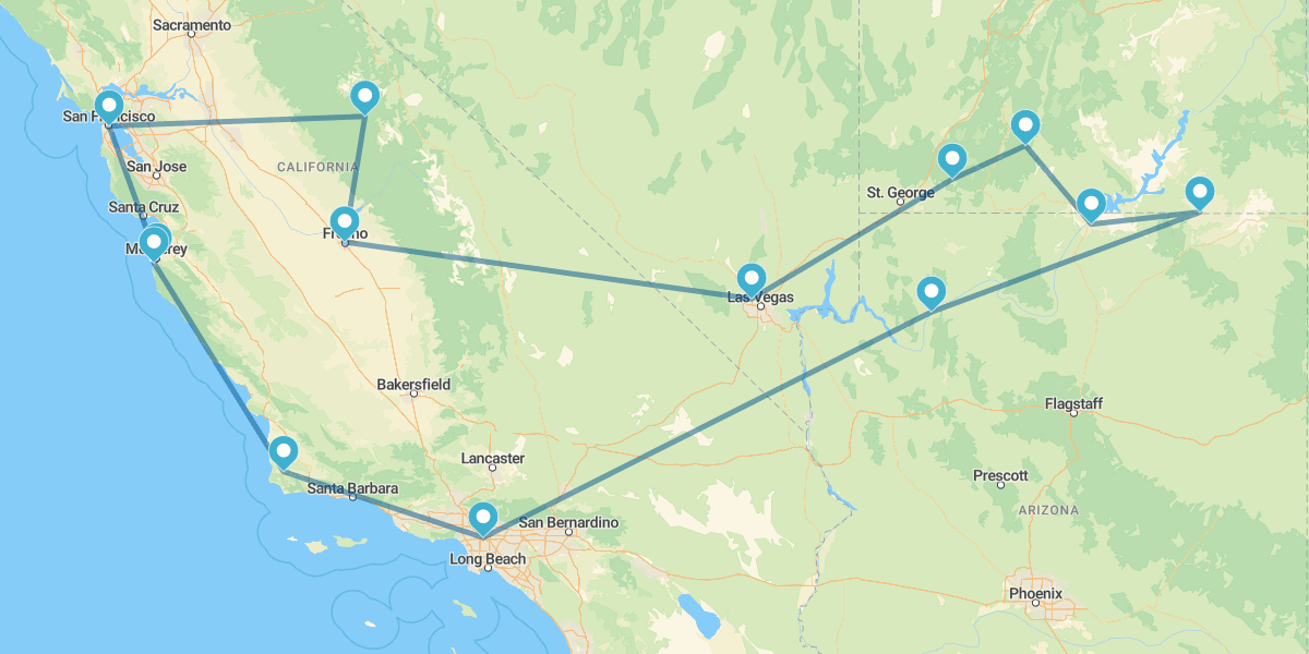 Los Angeles, Las Vegas e São Francisco com Parques Nacionais