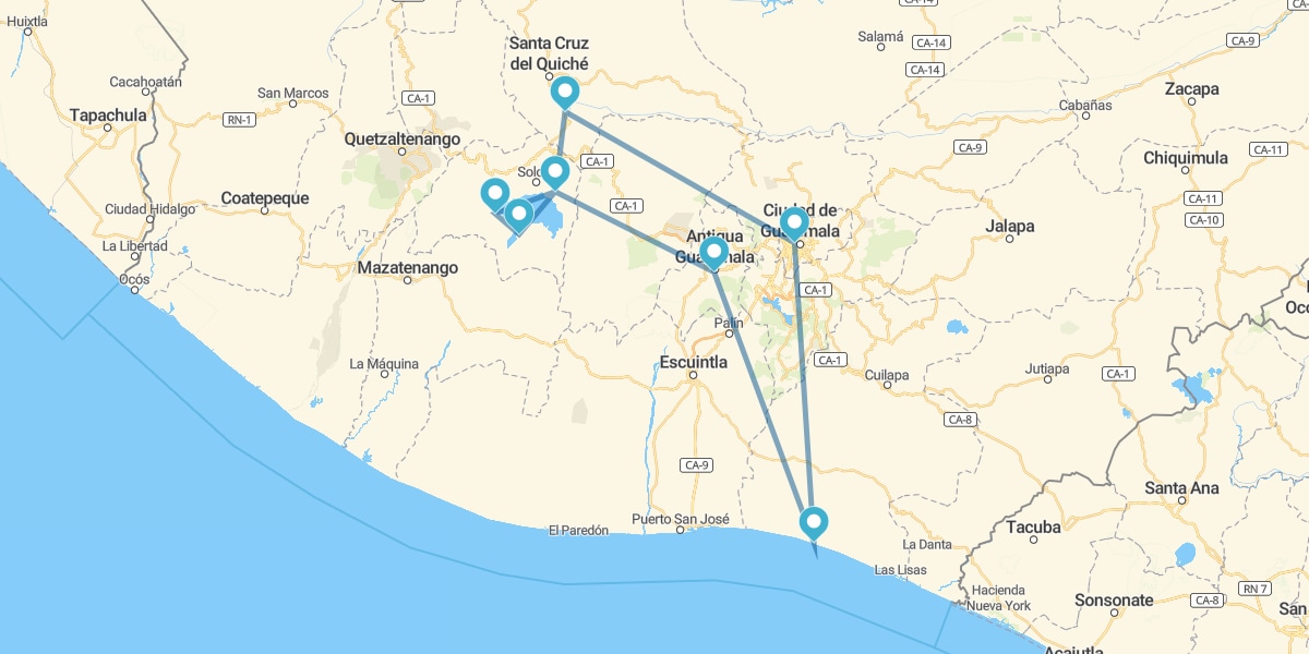 Guatemala com La Antigua, Iximché e Chichicastenango