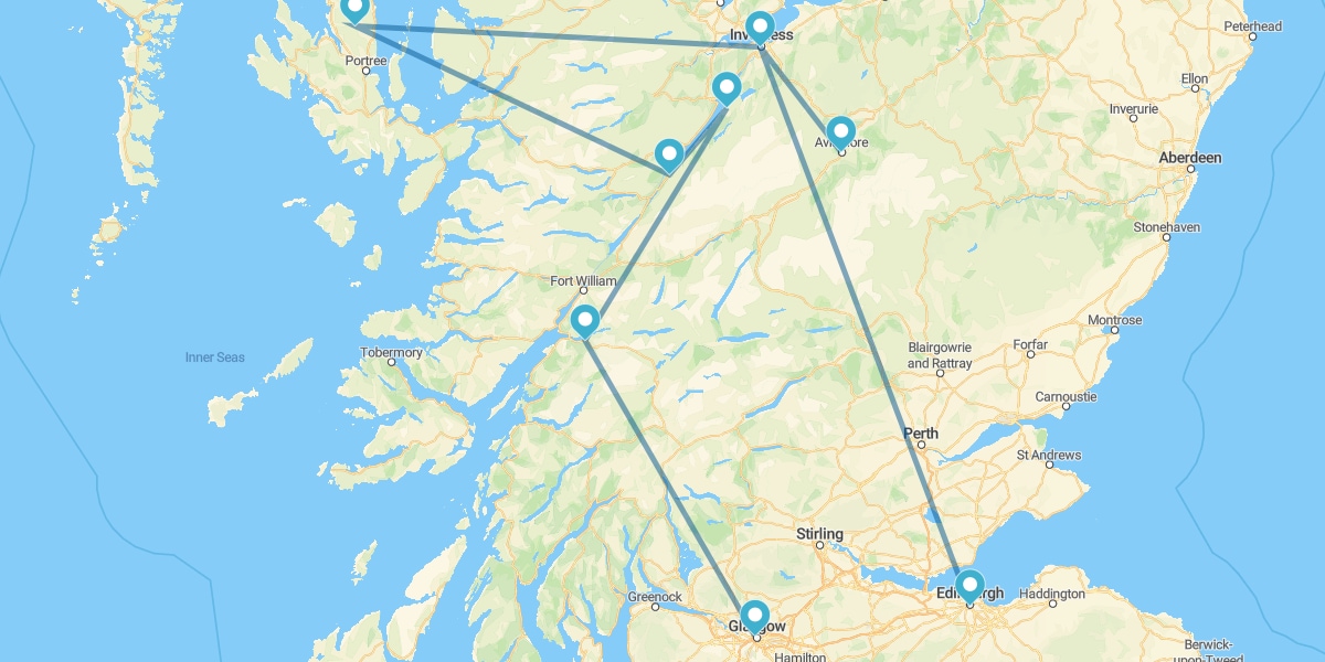 Percurso essencial por Edimburgo, Inverness e Ilha de Skye