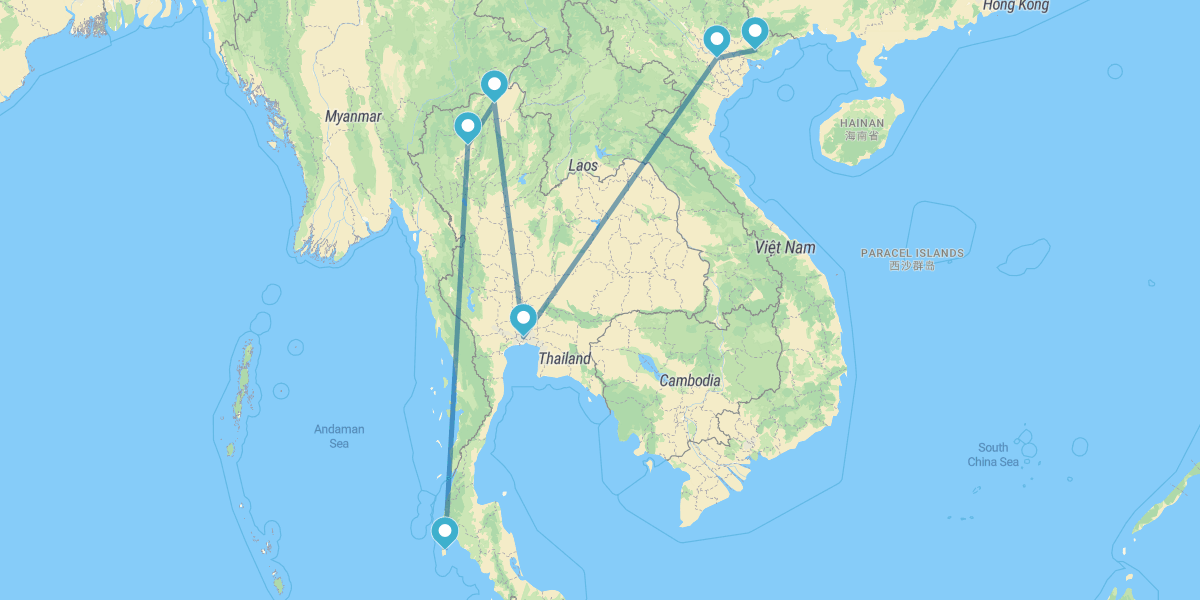 Norte do Vietname e Tailândia com Phuket