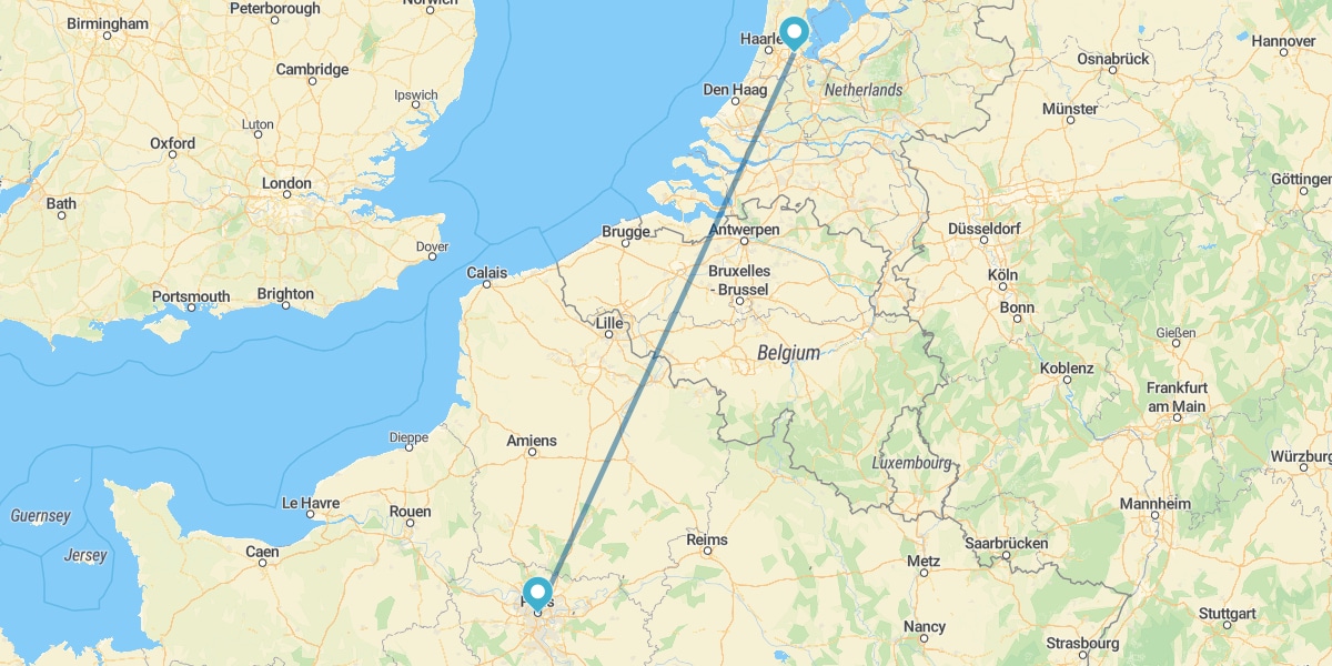 Paris e Amsterdã de avião