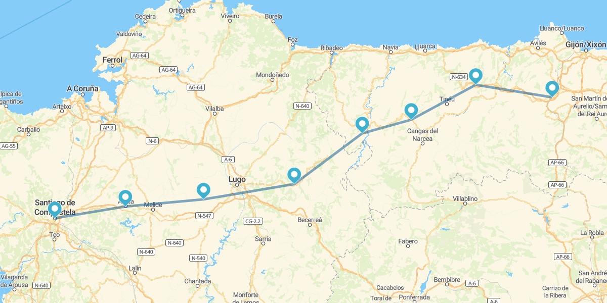 Caminho de Santiago de bicicleta: de Oviedo a Santiago