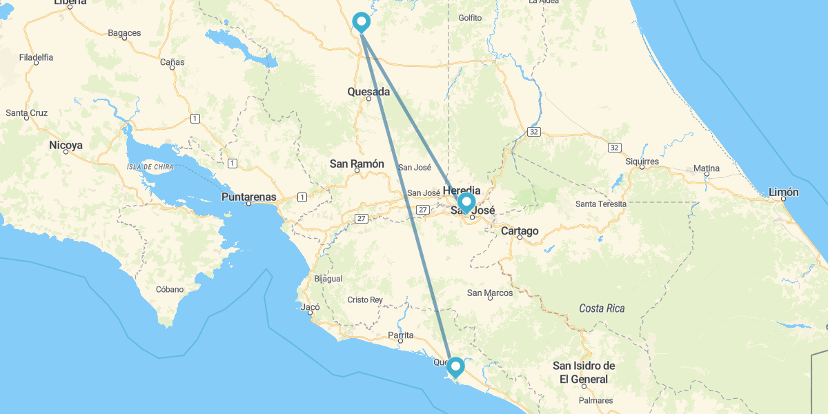 San José, Arenal e Manuel Antonio