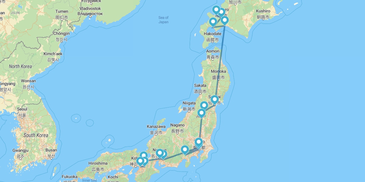 Sapporo, Norte de Honshu, Tóquio e Quioto