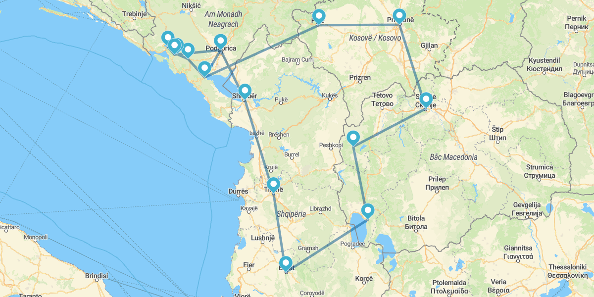 Macedónia do Norte, Albânia e Montenegro