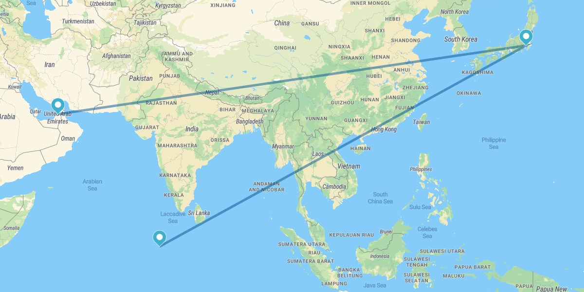 Dubai, Tóquio e Maldivas