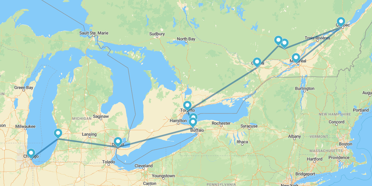 De Montreal a Chicago com a Mt. Tremblant e Cataratas do Niágara