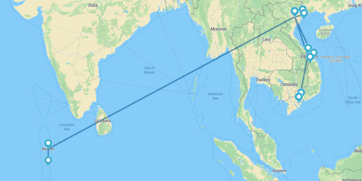 Vietname do Sul ao Norte com Sapa e Maldivas