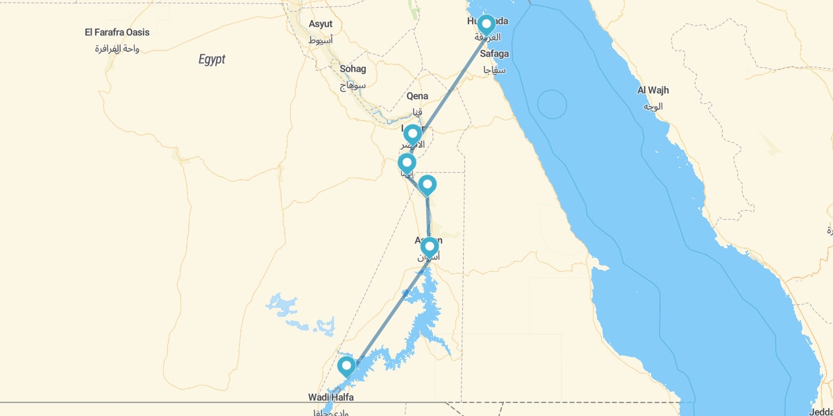 Hurghada e Cruzeiro de 7 noites