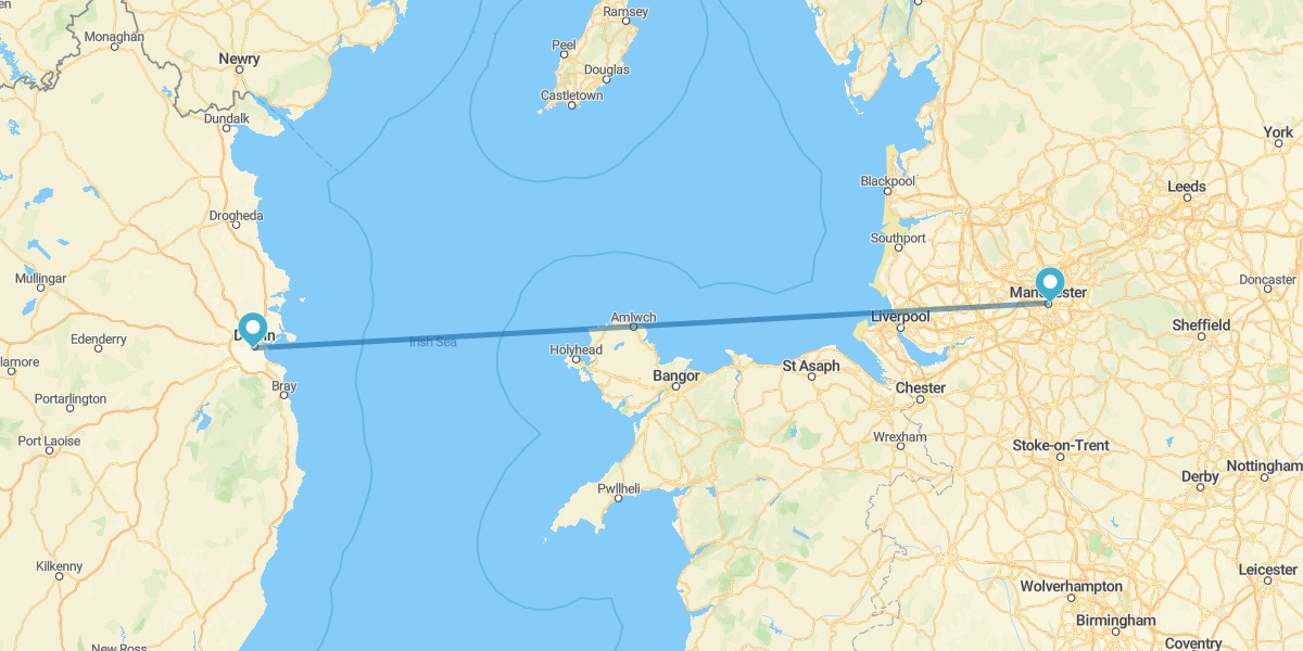 Dublin e Manchester de avião