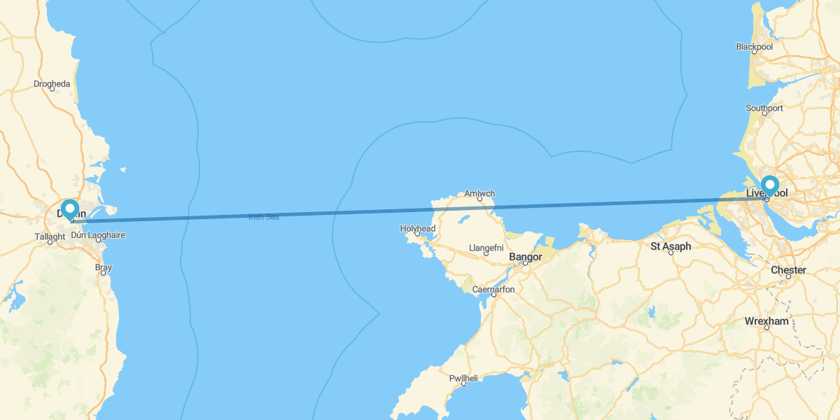 Dublin e Liverpool de avião