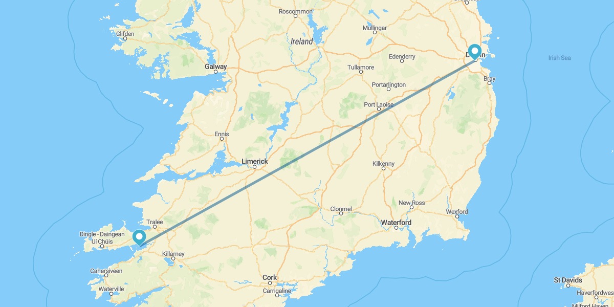Dublin e Kerry de avião