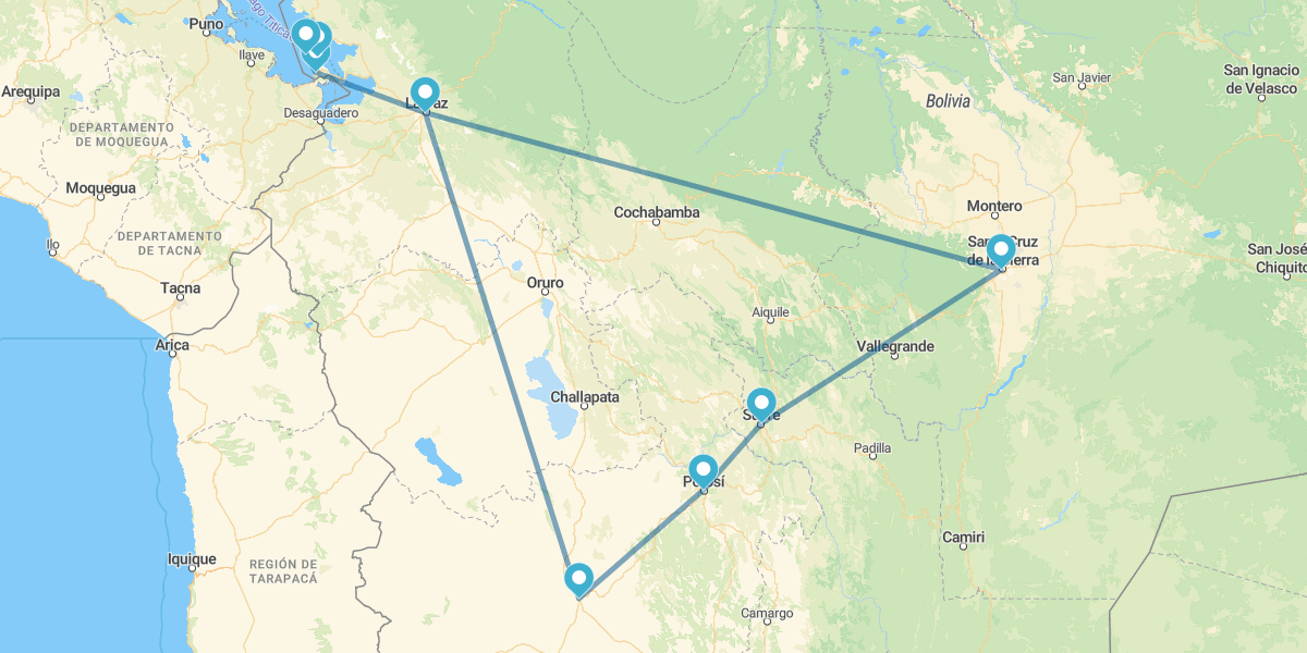 Santa Cruz, Sucre, Uyuni, La Paz e Lago Titicaca