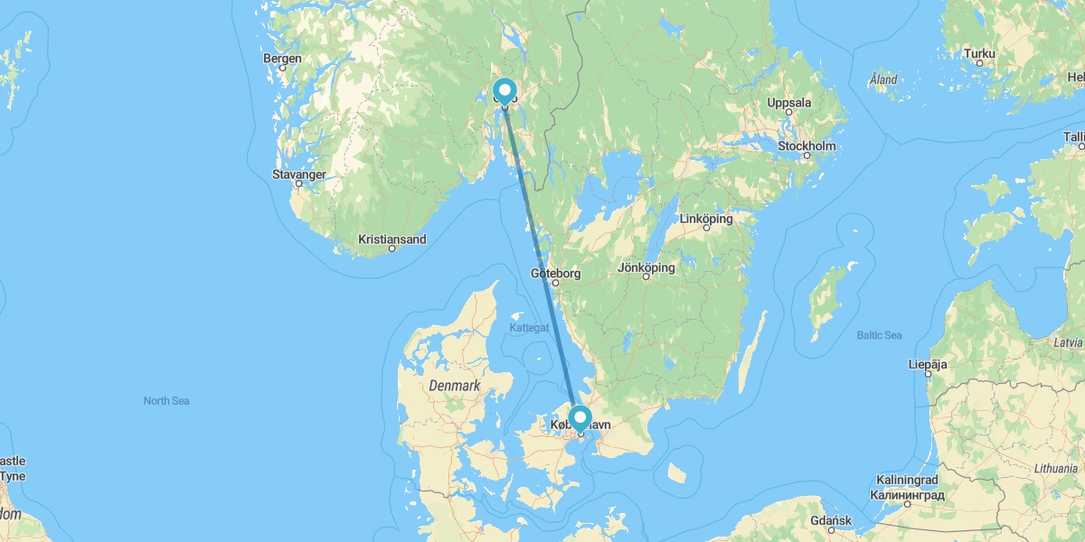 Copenhaga e Oslo de avião