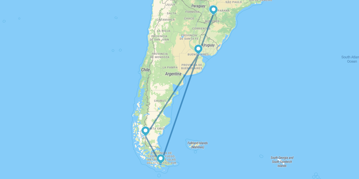 Iguaçu, Buenos Aires, Ushuaia e El Calafate