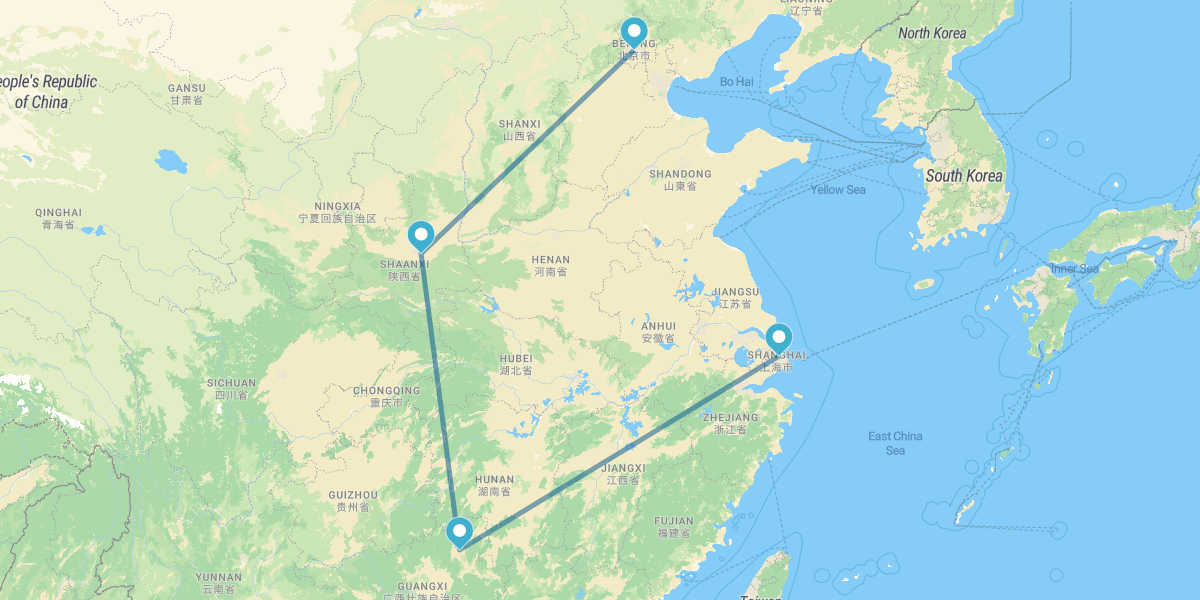 Pequim, Xian, Guilin e Xangai